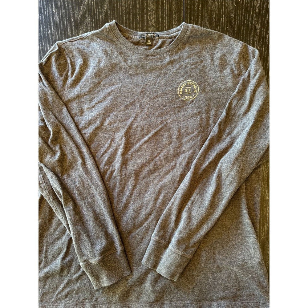 Banana Republic Long Sleeve Shirt Mens XL Gray 1978 Logo (G)
